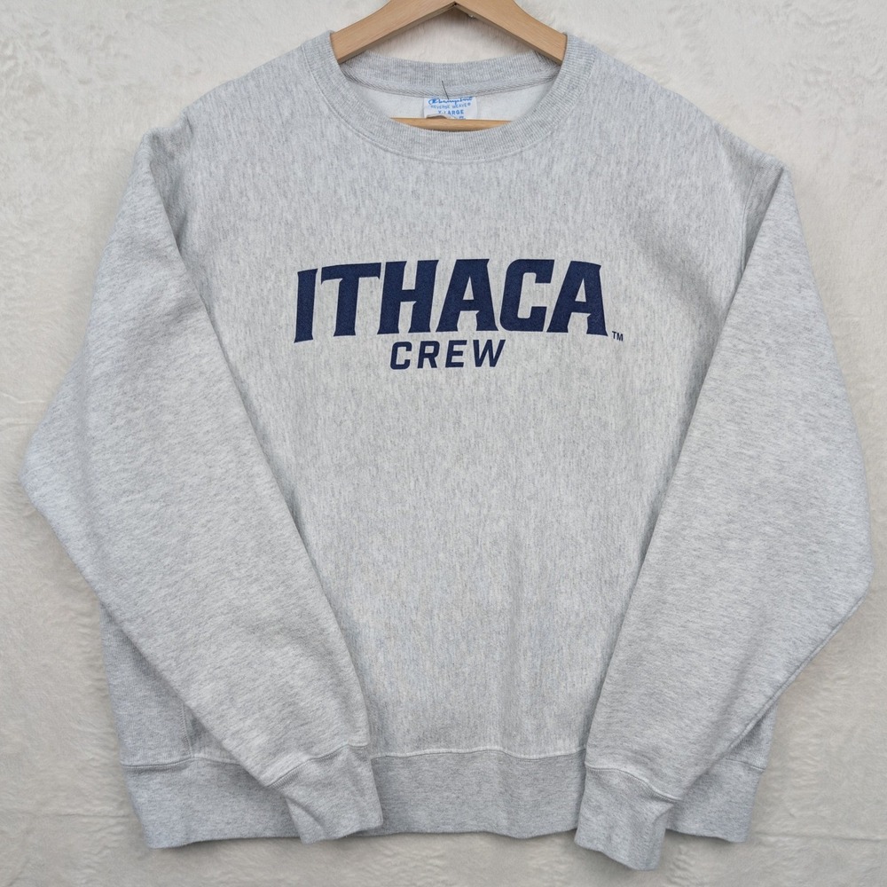 Champion Sweatshirt Mens XL Gray Ithaca Crew Reverse Weave Heavyweight Pullover